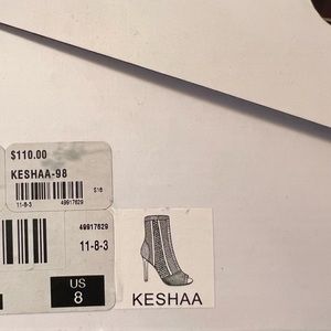 Keshaa boot black peep toe fabric